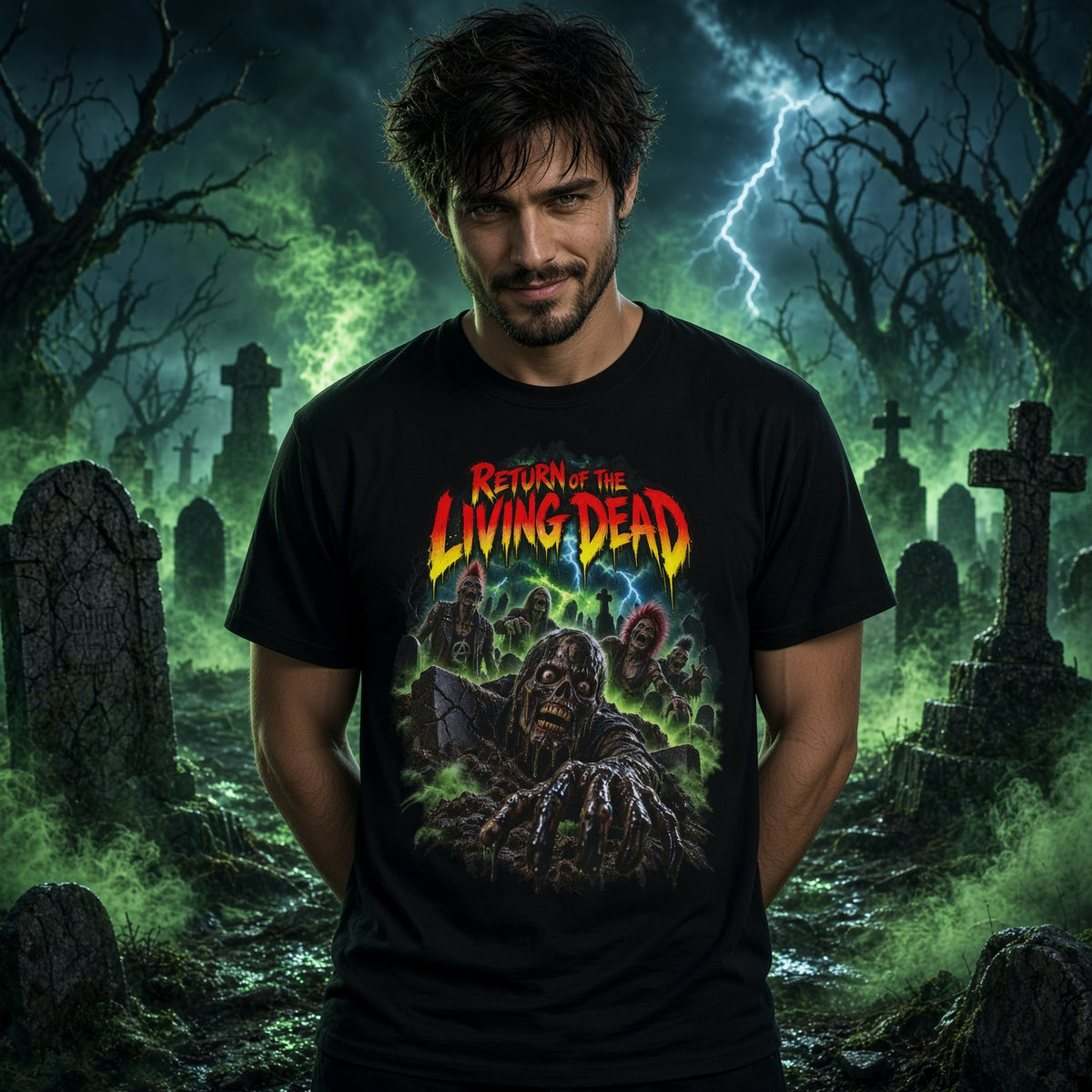 Return of the Living Dead Graphic T-Shirt — Retro Horror Zombie Tee — view 3