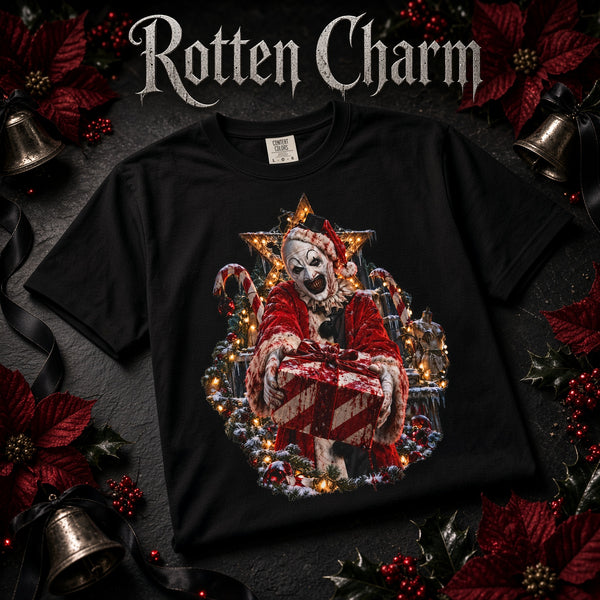 Terrifier Art The Clown Horror T-Shirt — Christmas Scene Graphic Tee