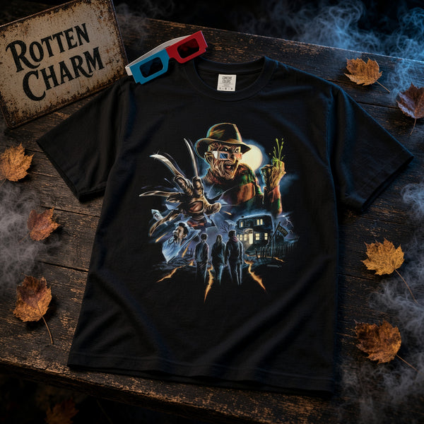 Nightmare On Elm Street Graphic Tee — Vintage Nightmare Freddy Design