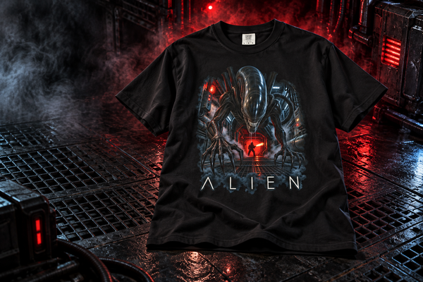 Alien Movie Poster T-Shirt — Vintage Sci‑Fi Xenomorph Graphic Tee